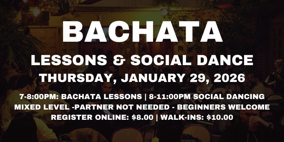Bachata Party with JAS Latin Dance - Thursday, December 29, 2026