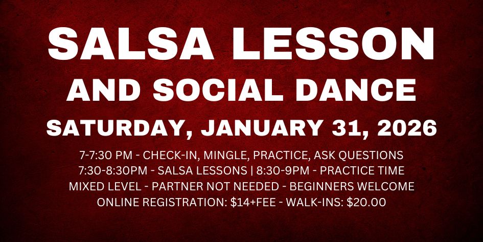 Salsa Lessons with Ava & Rodolfo - Saturday, January 31, 2026