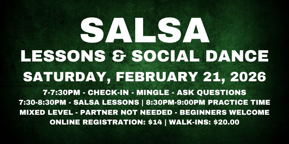 Salsa Lessons with Ava & Rodolfo - Saturday, February 21, 2026