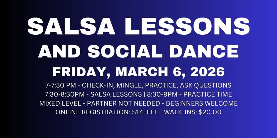 Salsa Lessons with Ava & Rodolfo - Friday, March 6, 2026