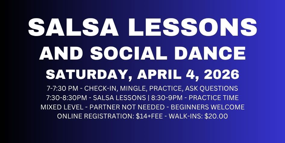 Salsa Lessons with Ava & Rodolfo - Saturday, April 4, 2026