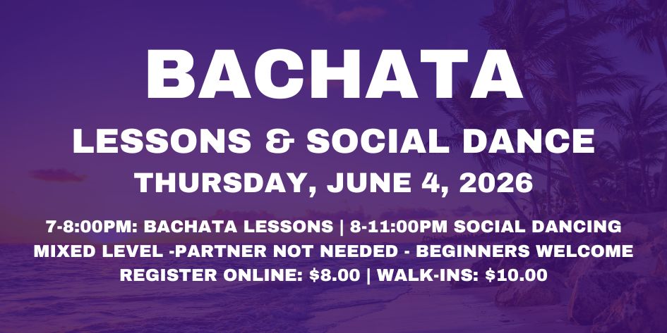 Bachata Party with JAS Latin Dance - Thursday, June 4, 2026