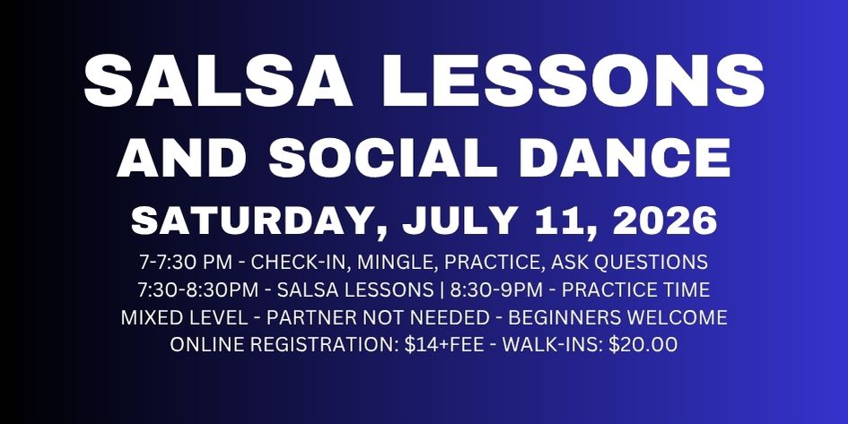 Salsa Lessons with Ava & Rodolfo - Saturday, July 11, 2026