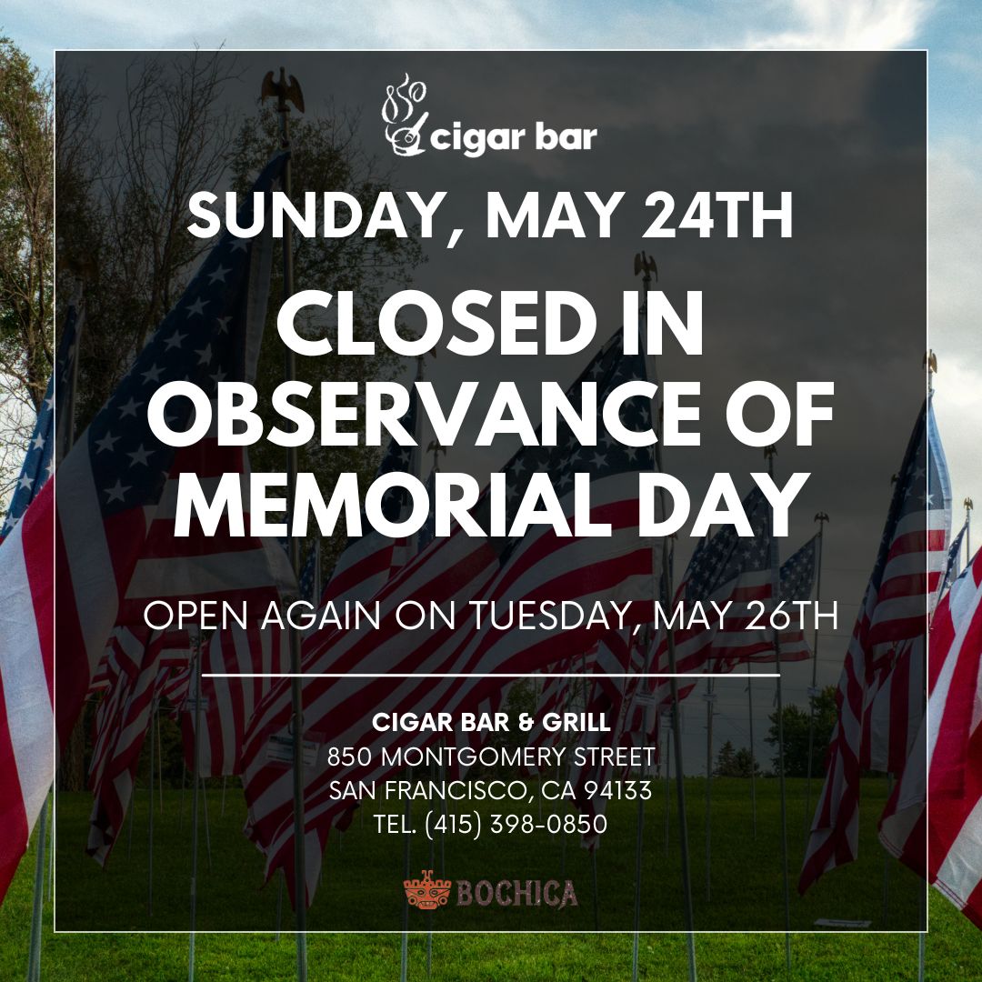 Closed on Sunday, May 24th - Memorial Day Weekend