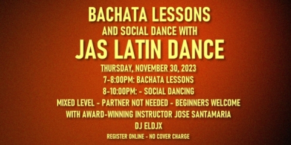 Bachata Lessons with Mireille - Thursday, November 30, 2023