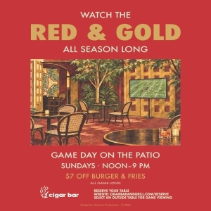 Watch the Red & Gold on our Large  TV: San Francisco vs. Arizona - Sunday, September 27, 2026