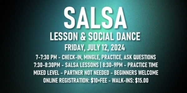Salsa Lessons with Ava & Rodolfo - Friday, July 12, 2024