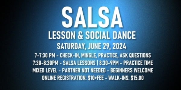 Salsa Lessons with Ava & Rodolfo - Saturday, June 29, 2024