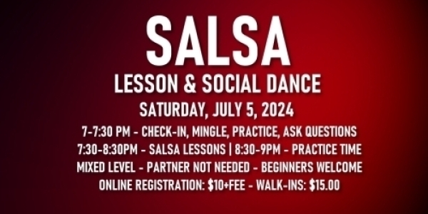 Salsa Lessons with Ava & Rodolfo - Friday, July 5, 2024