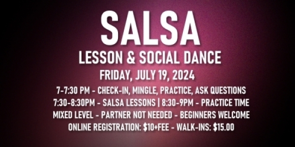 Salsa Lessons with Ava & Rodolfo - Friday, July 12, 2024