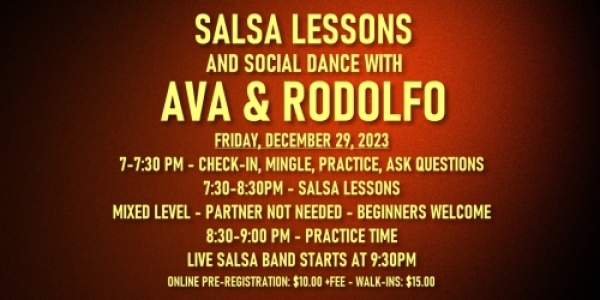 Salsa Lessons with Ava & Rodolfo - Friday, December 29, 2023
